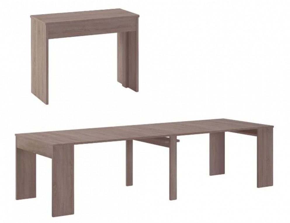 Ausziehbarer Esstisch, ausziehbar bis 1 cm, Eiche dunkel, Maße  (unausgezogen): 1 x 1 x 1 cm Höhe